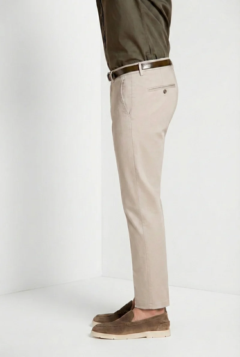 Torino Flex pantalon chino homme en gabardine stretch slim fit ①