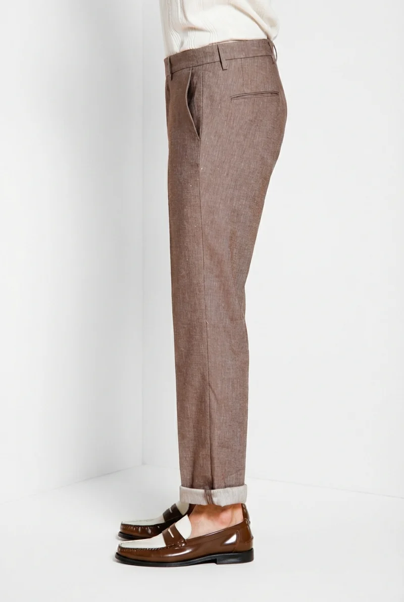 Boston pantalon chino homme en denim tissage diagonal relaxed fit