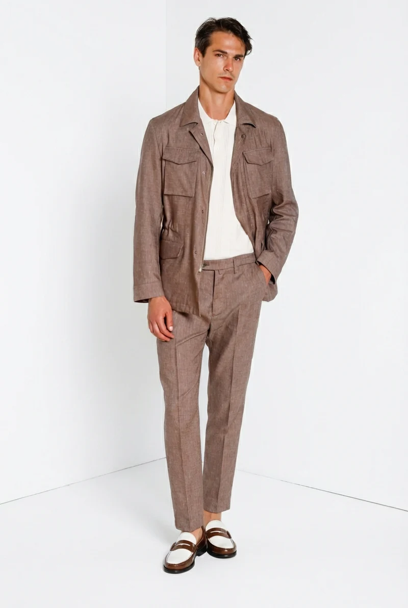 Boston pantalon chino homme en denim tissage diagonal relaxed fit