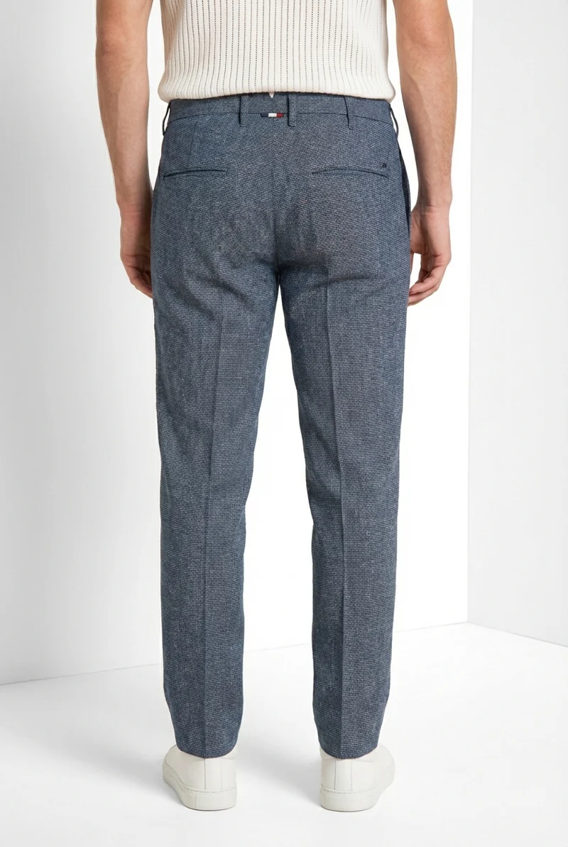 New York pantalon chino homme en micro-motif pied-de-poule teint en fil regular fit