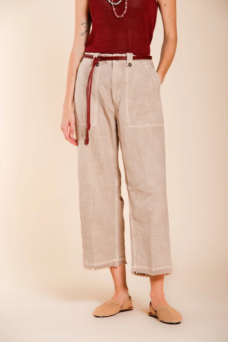 Vivienne Work pantalon cargo femme en natté balloon fit