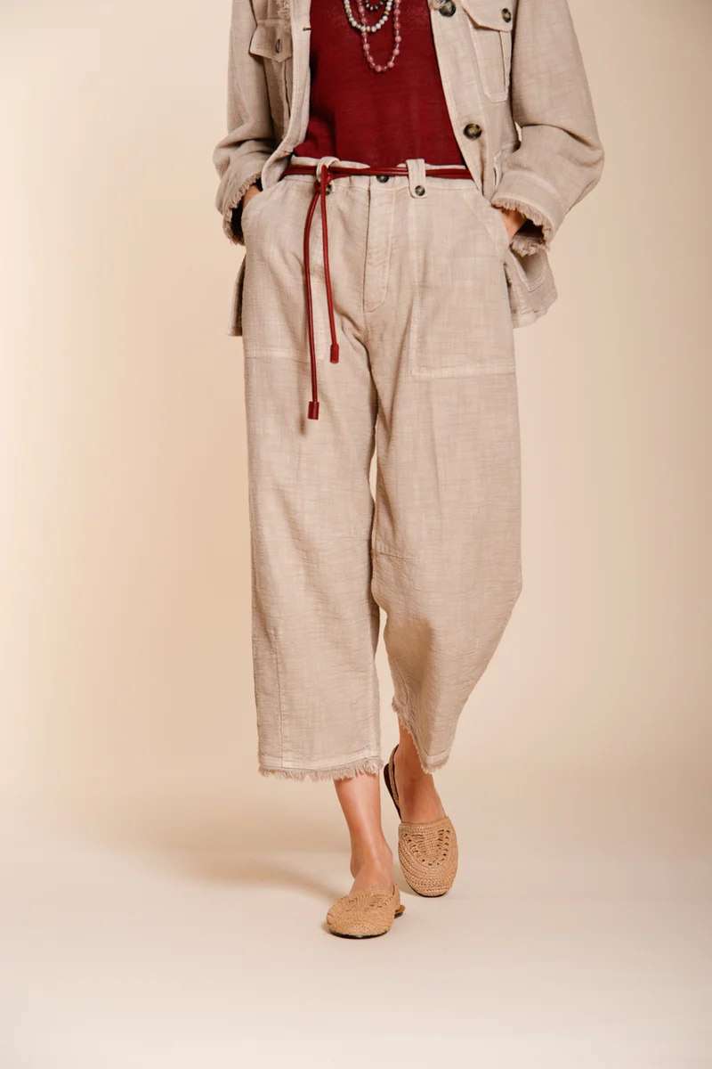 Vivienne Work pantalon cargo femme en natté balloon fit