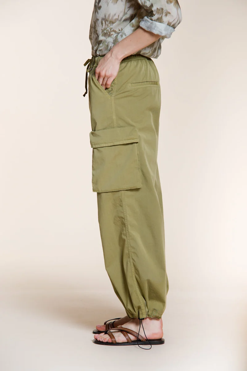 Francis pantalon cargo femme en twill wide leg