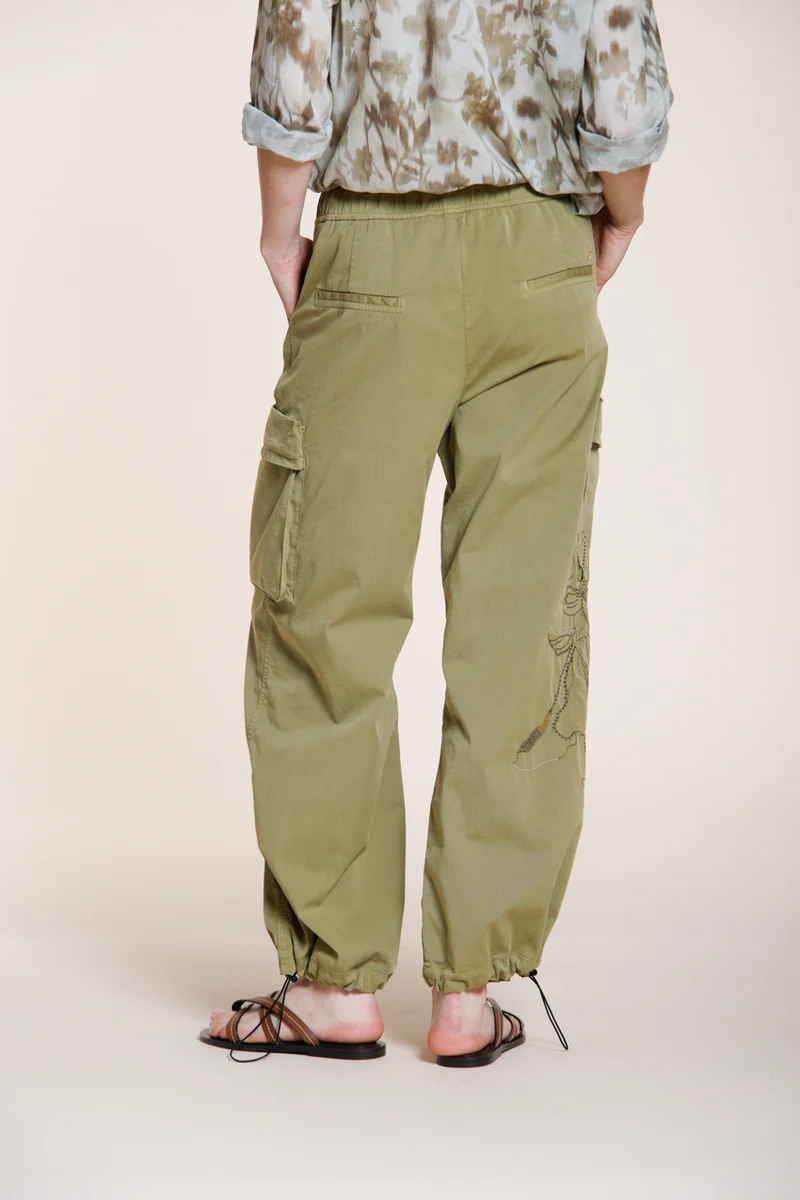 Francis pantalon cargo femme en twill wide leg