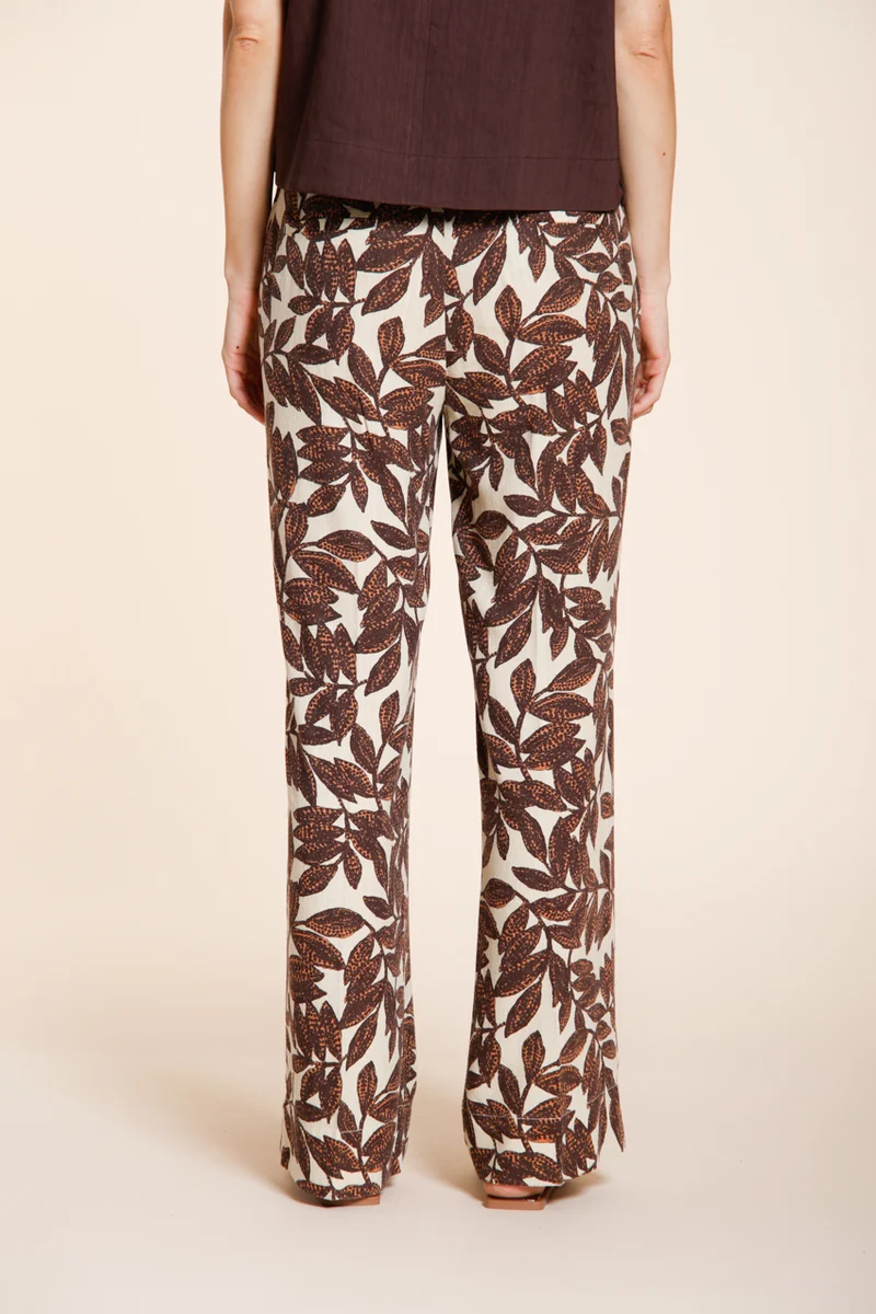 New York Cozy Straight pantalon chino jogger femme en mousseline imprimé ramage relaxed fit