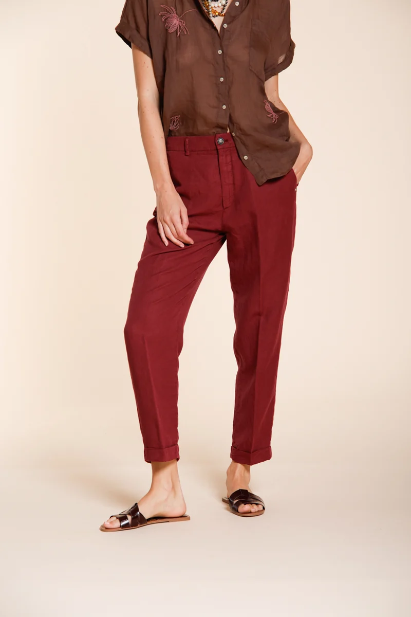 Linda Summer pantalon chino femme en canvas relaxed fit
