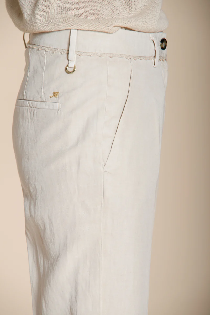 New York Carrot pantalon chino femme en twill de coton et lin carrot fit