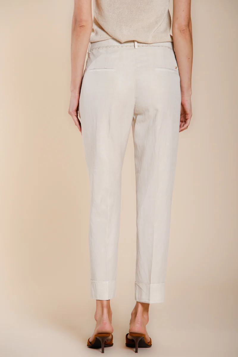 New York Carrot pantalon chino femme en twill de coton et lin carrot fit