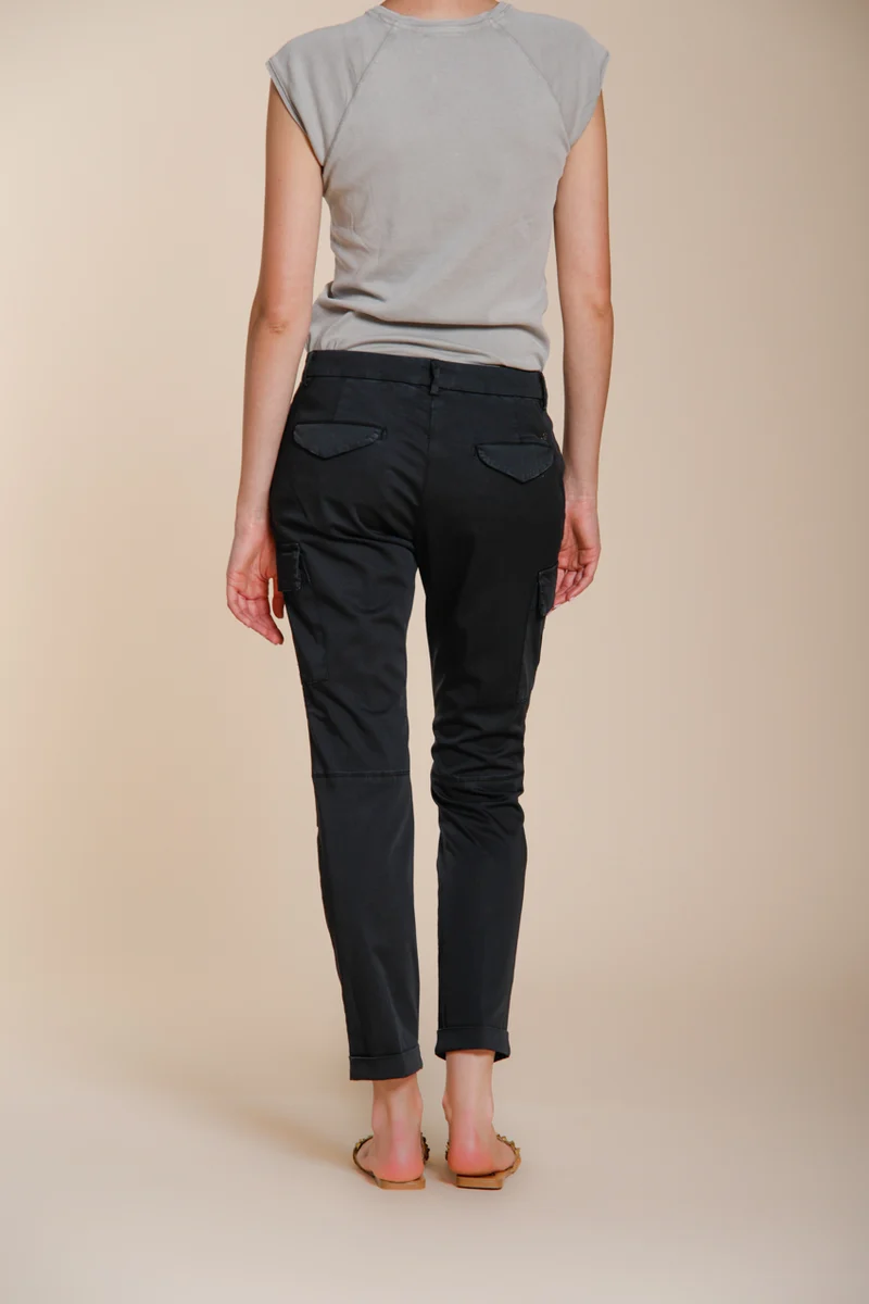 Chile City pantalon cargo femme en gabardine stretch slim fit