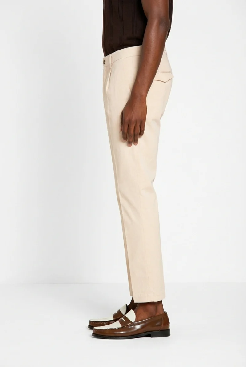 Torino 1 Pinces Flex pantalon chino homme en gabardine super stretch slim fit
