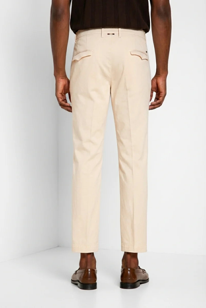 Torino 1 Pinces Flex pantalon chino homme en gabardine super stretch slim fit