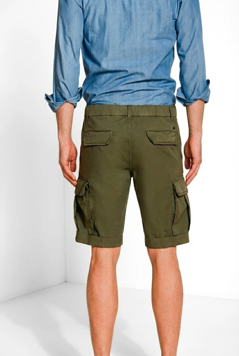 Cargo M74 bermuda cargo homme en gabardine stretch relaxed fit