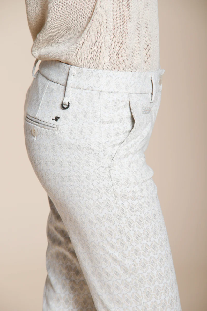 New York Trumpet pantalon chino femme en jersey motif losanges slim fit