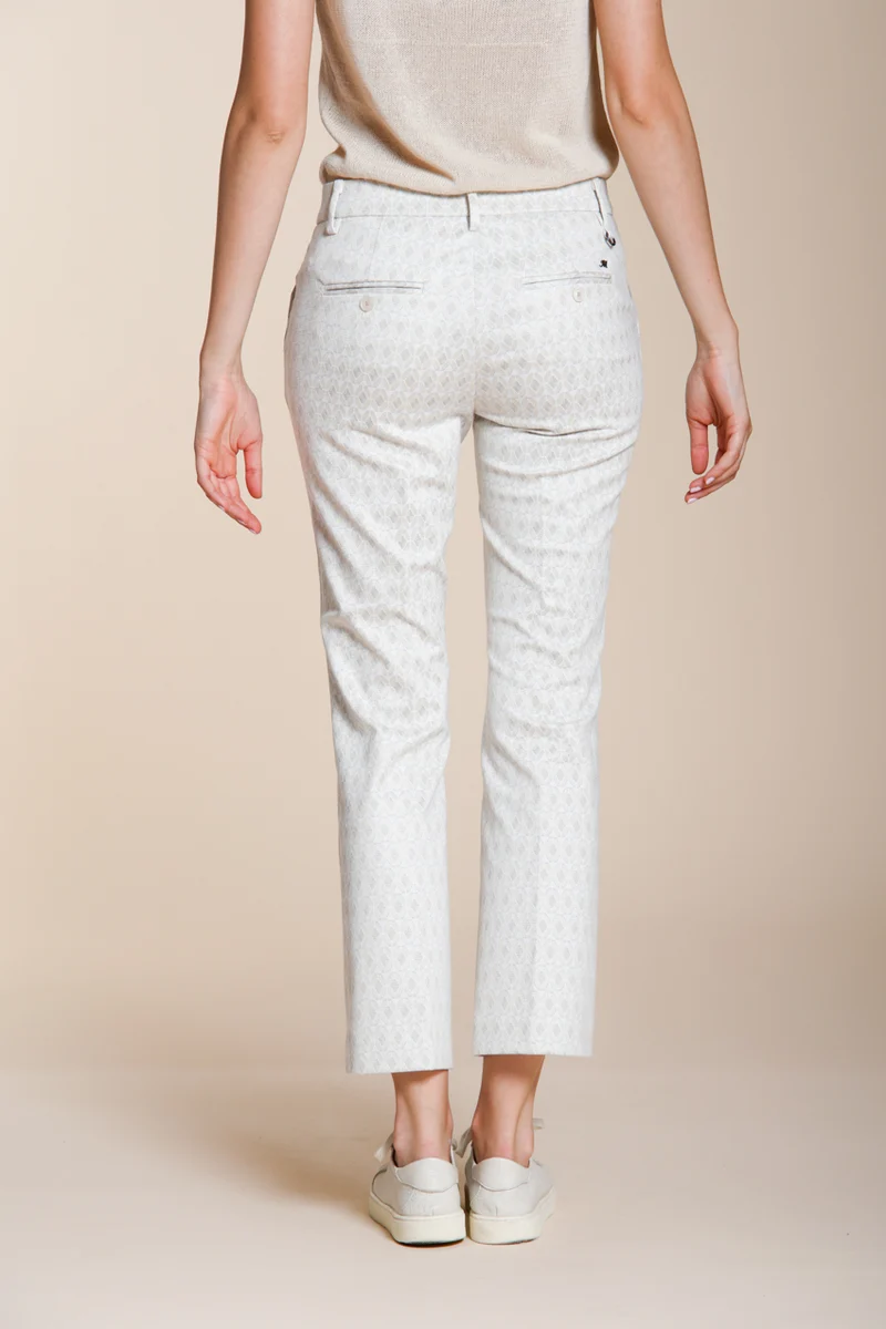 New York Trumpet pantalon chino femme en jersey motif losanges slim fit