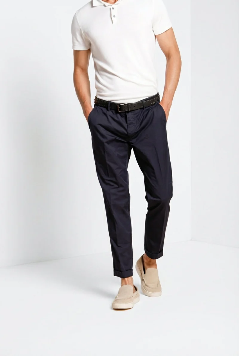 Milano pantalon chino homme en gabardine stretch extra slim fit ①