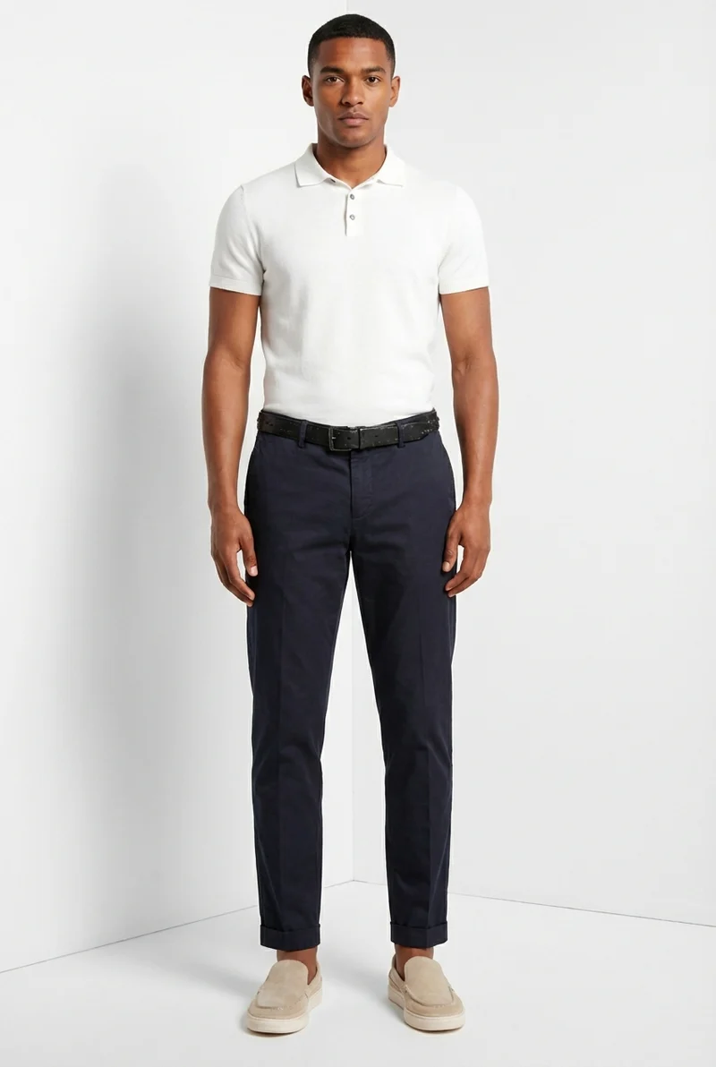 Milano pantalon chino homme en gabardine stretch extra slim fit ①