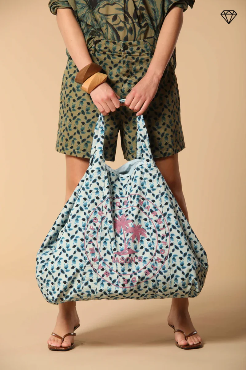 Mason’s bag sac unisexe en coton avec motif feuille ①