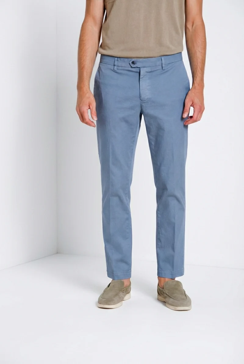 New York pantalon chino homme en gabardine stretch regular fit ①