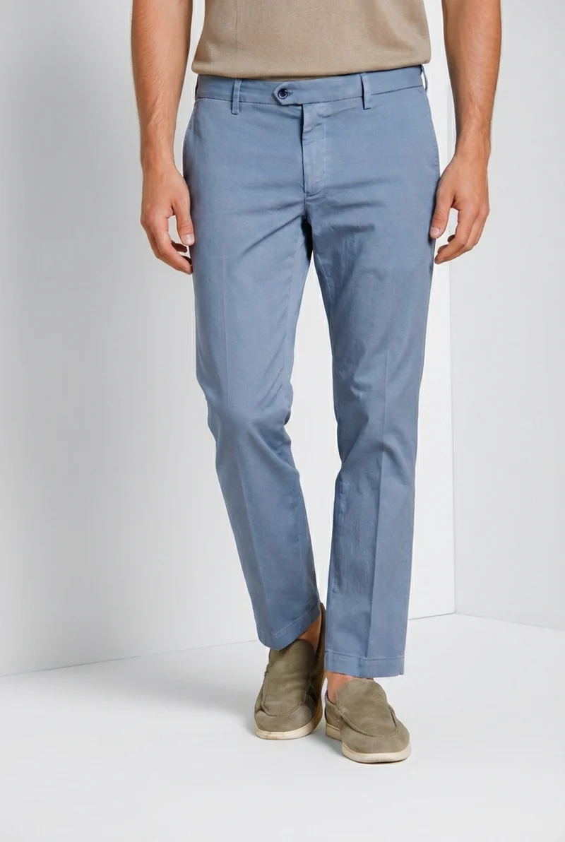 New York pantalon chino homme en gabardine stretch regular fit ①