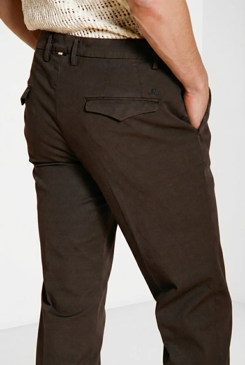 Torino City Icon Flex pantalon chino homme en cavallery de coton et lin stretch slim fit