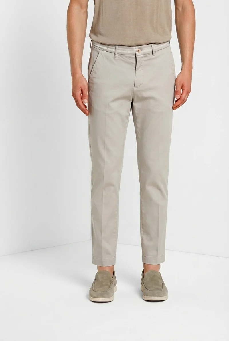 Torino Elegance pantalon chino homme en tricot fine de coton et lyocell slim fit