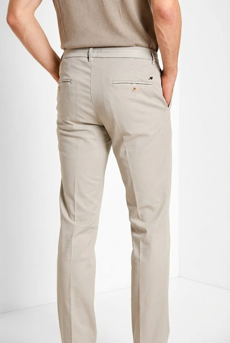Torino Elegance pantalon chino homme en tricot fine de coton et lyocell slim fit