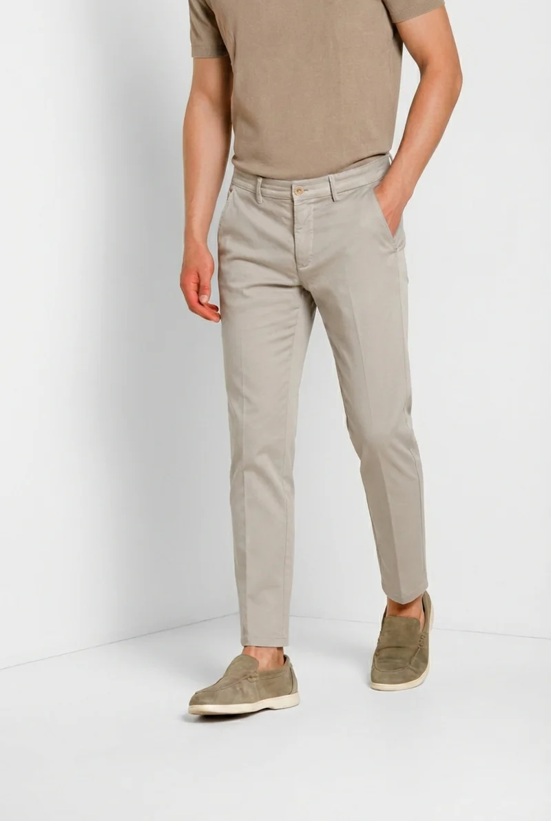 Torino Elegance pantalon chino homme en tricot fine de coton et lyocell slim fit