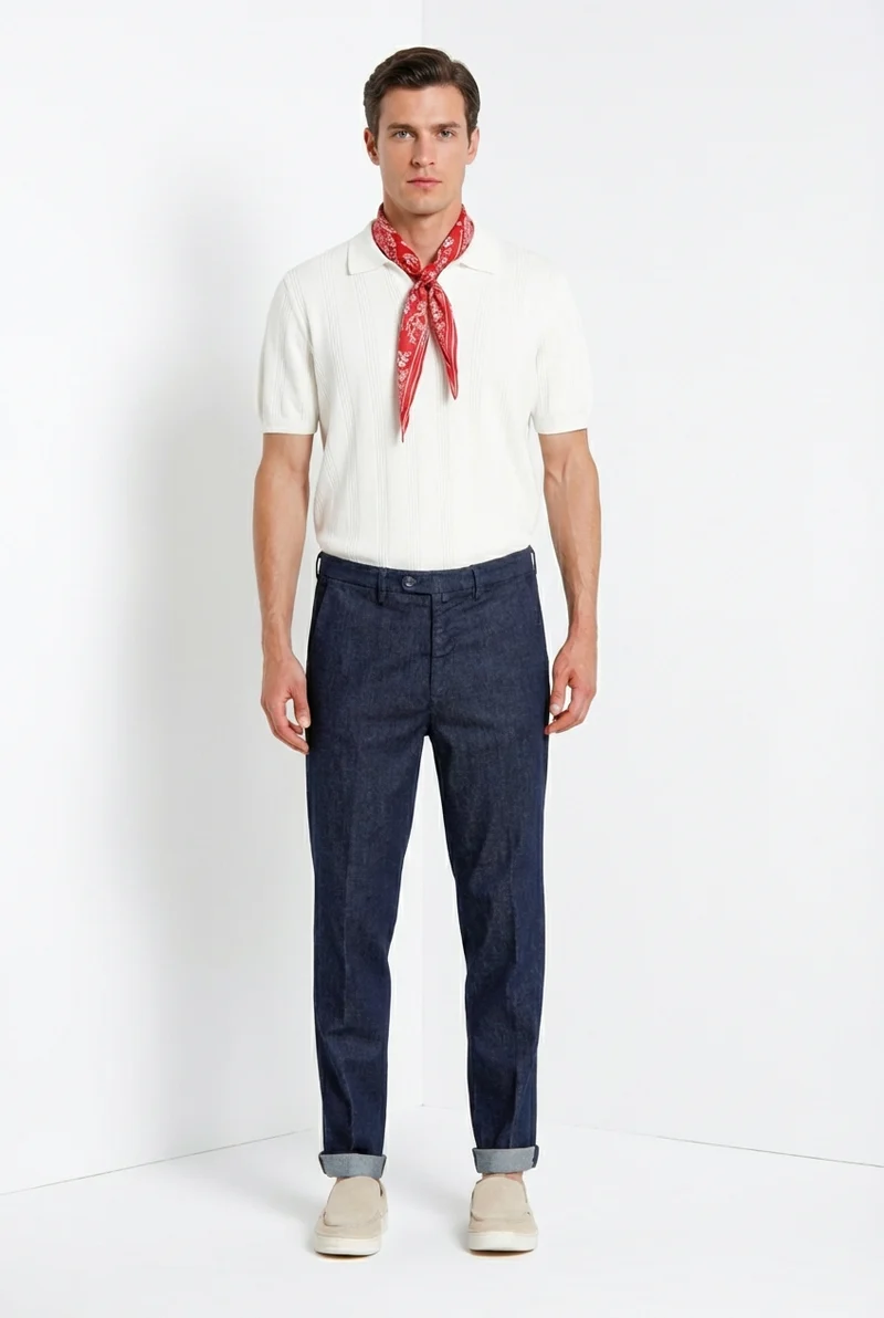 Boston pantalon chino homme en denim relaxed fit