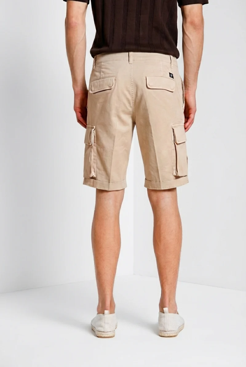 Chile bermuda cargo homme en satin stretch slim fit ①