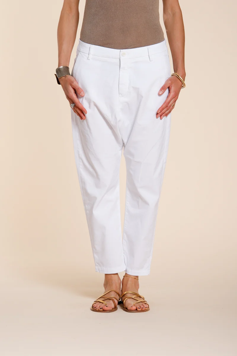 Malibu Jogger pantalon chino femme en gabardine carrot fit