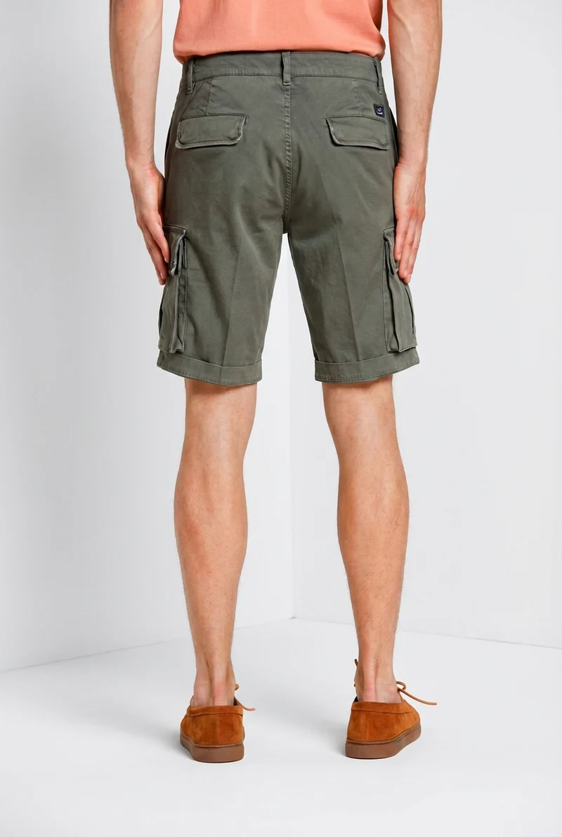 Chile bermuda cargo homme en satin stretch slim fit ①