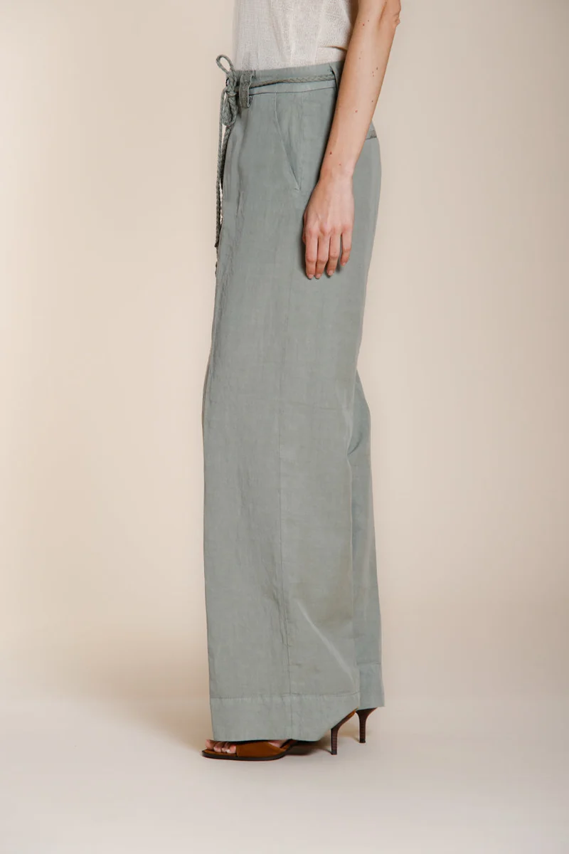 New York Studio pantalon chino femme en twill de coton et lin straight fit