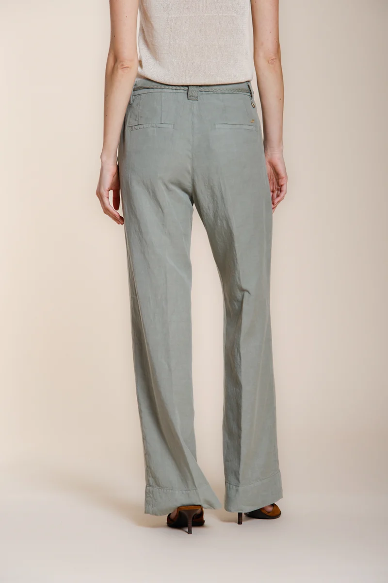 New York Studio pantalon chino femme en twill de coton et lin straight fit