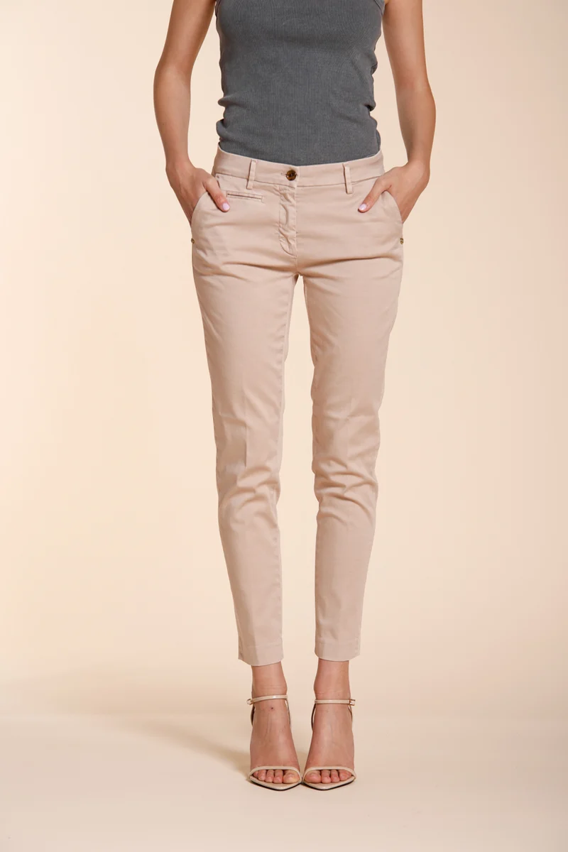 New York Slim pantalon chino femme en satin stretch slim fit ①