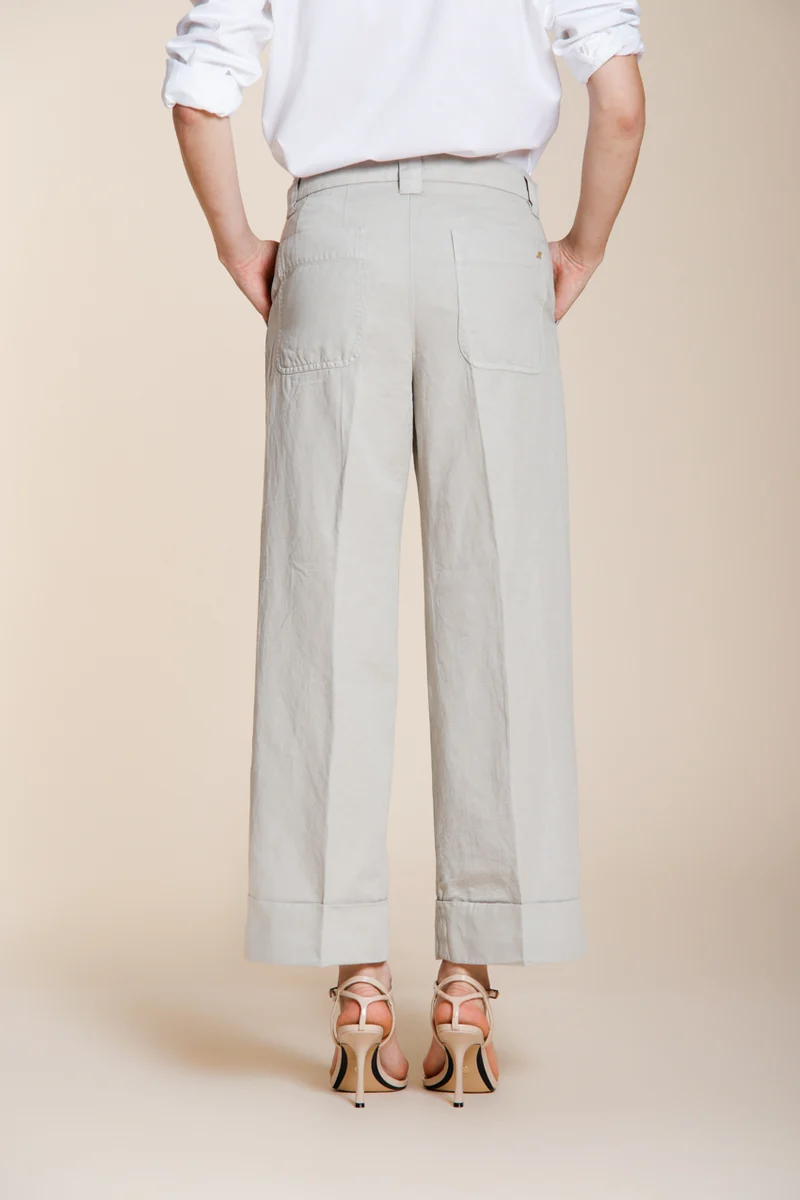 New York Studio Cropped pantalon chino femme en lin et coton straight fit