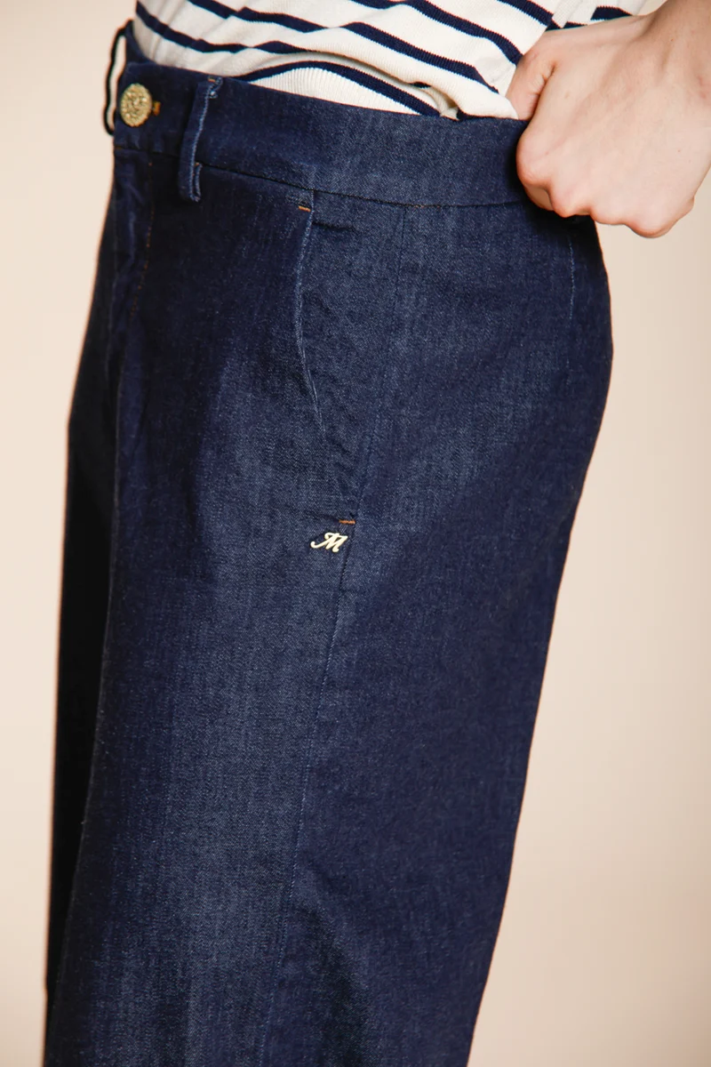 New York Studio Cropped City pantalon chino femme en denim straight fit
