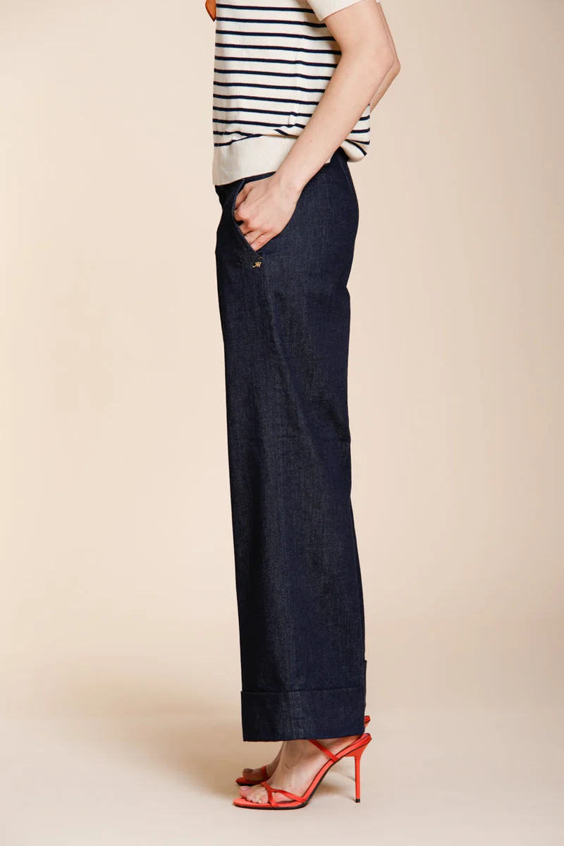 New York Studio Cropped City pantalon chino femme en denim straight fit