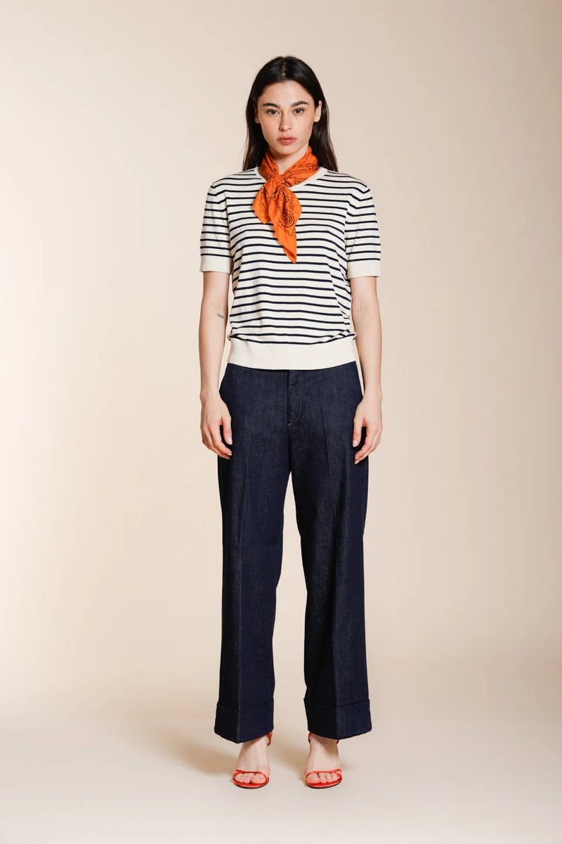 New York Studio Cropped City pantalon chino femme en denim straight fit