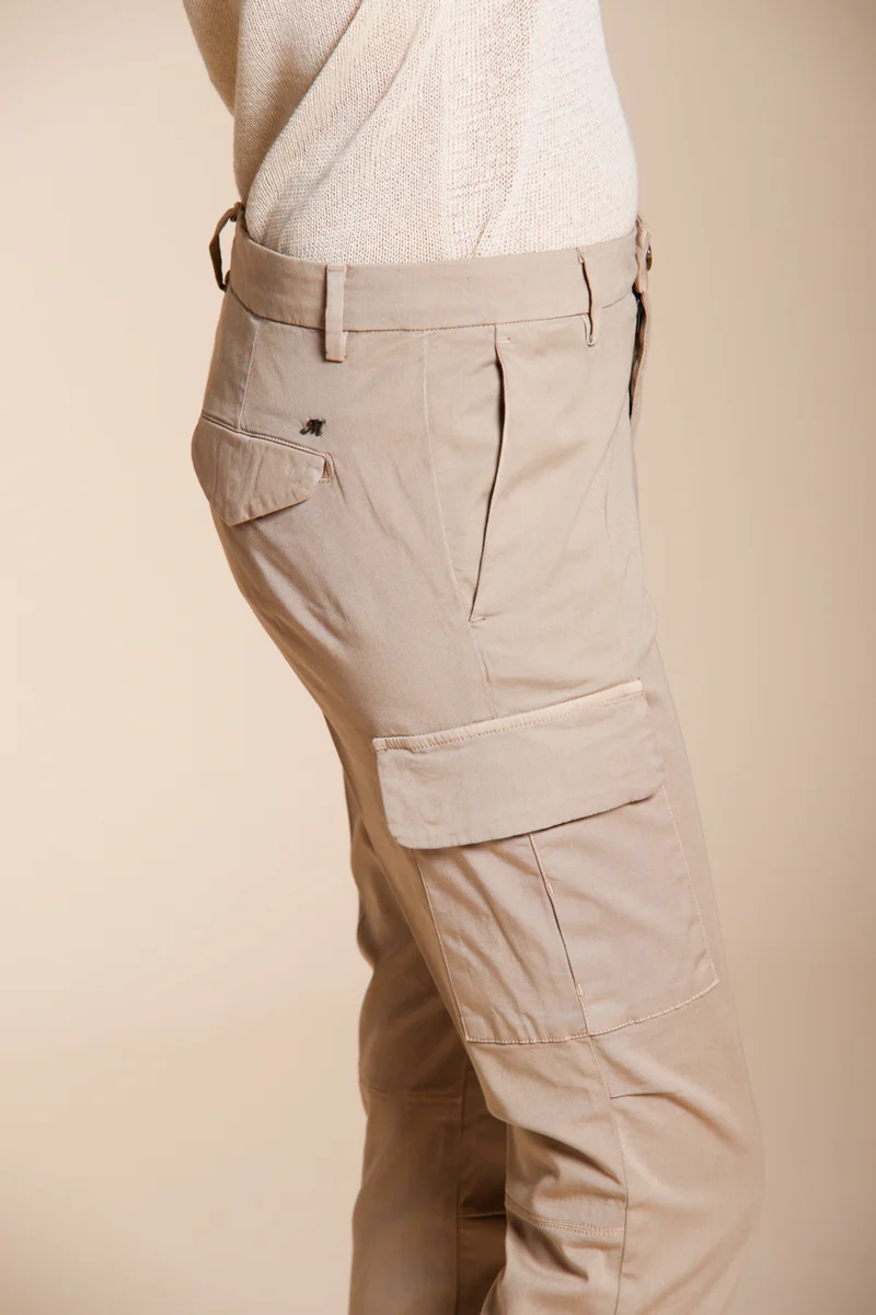 Chile City pantalon cargo femme en gabardine stretch slim fit