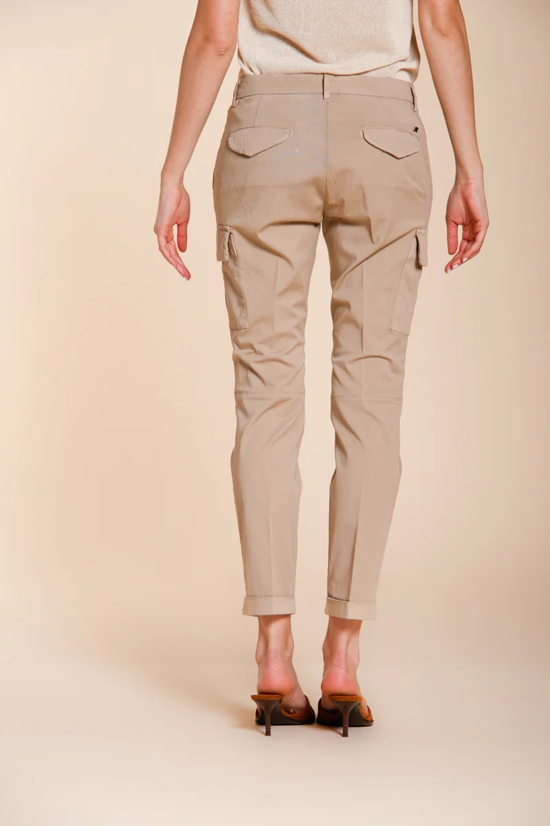 Chile City pantalon cargo femme en gabardine stretch slim fit