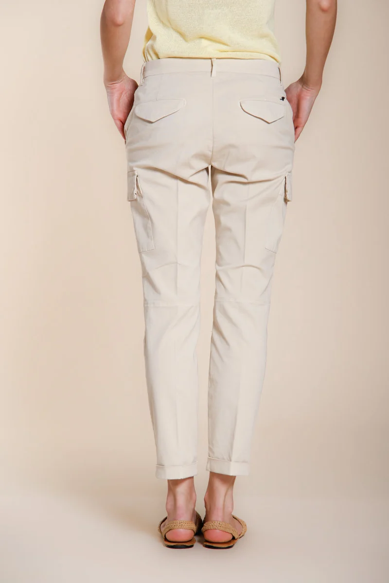 Chile City pantalon cargo femme en gabardine stretch slim fit