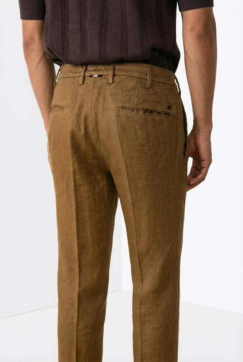 New York Icon Flex pantalon chino homme en twill de lin et coton regular fit