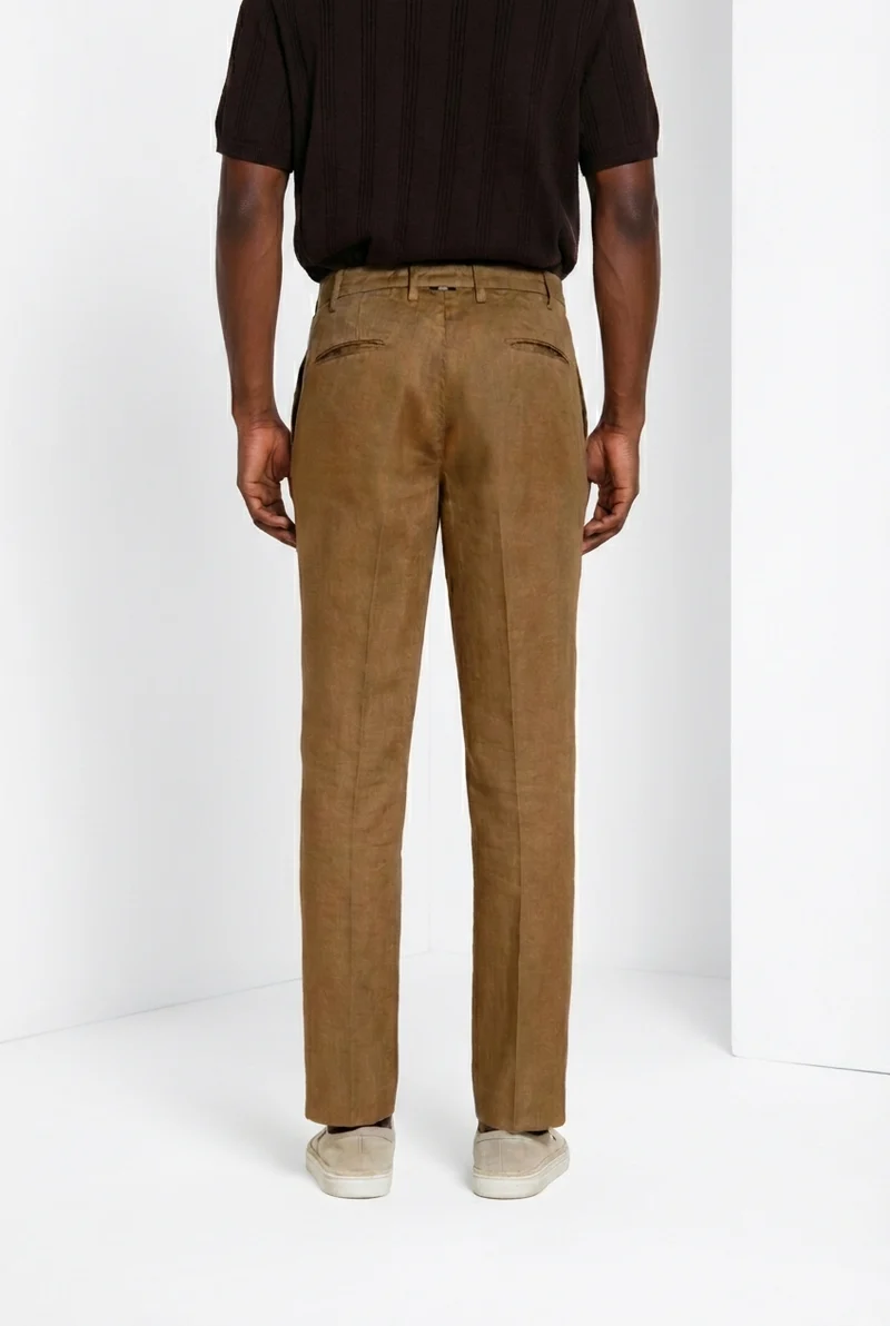 New York Icon Flex pantalon chino homme en twill de lin et coton regular fit