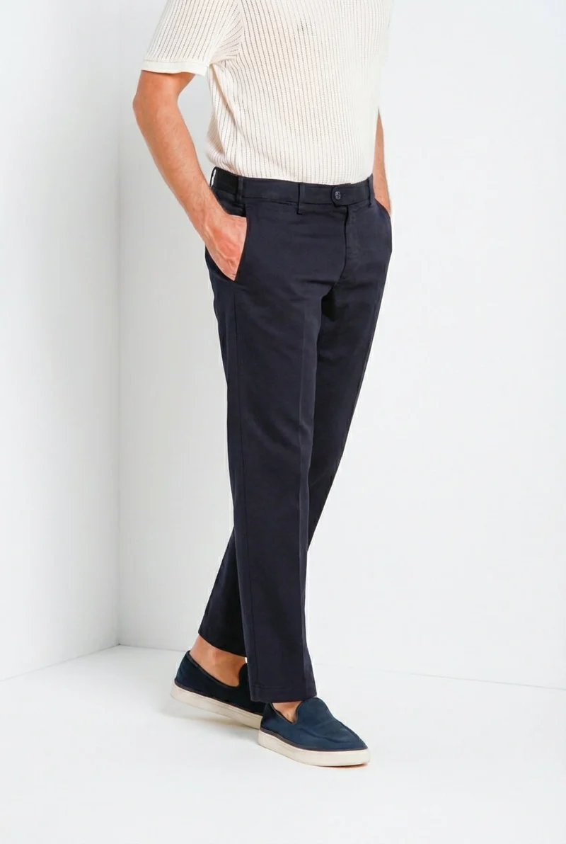 New York pantalon chino homme en gabardine stretch regular fit ①