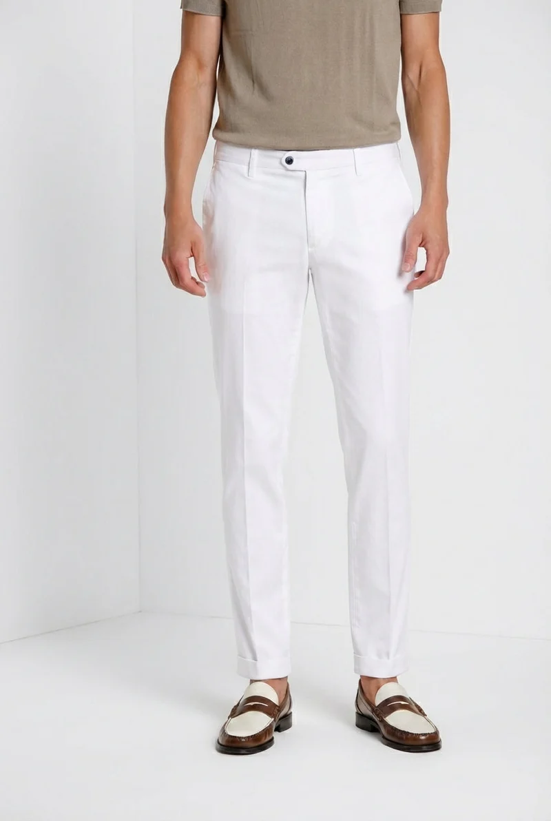 New York pantalon chino homme en gabardine stretch regular fit ①