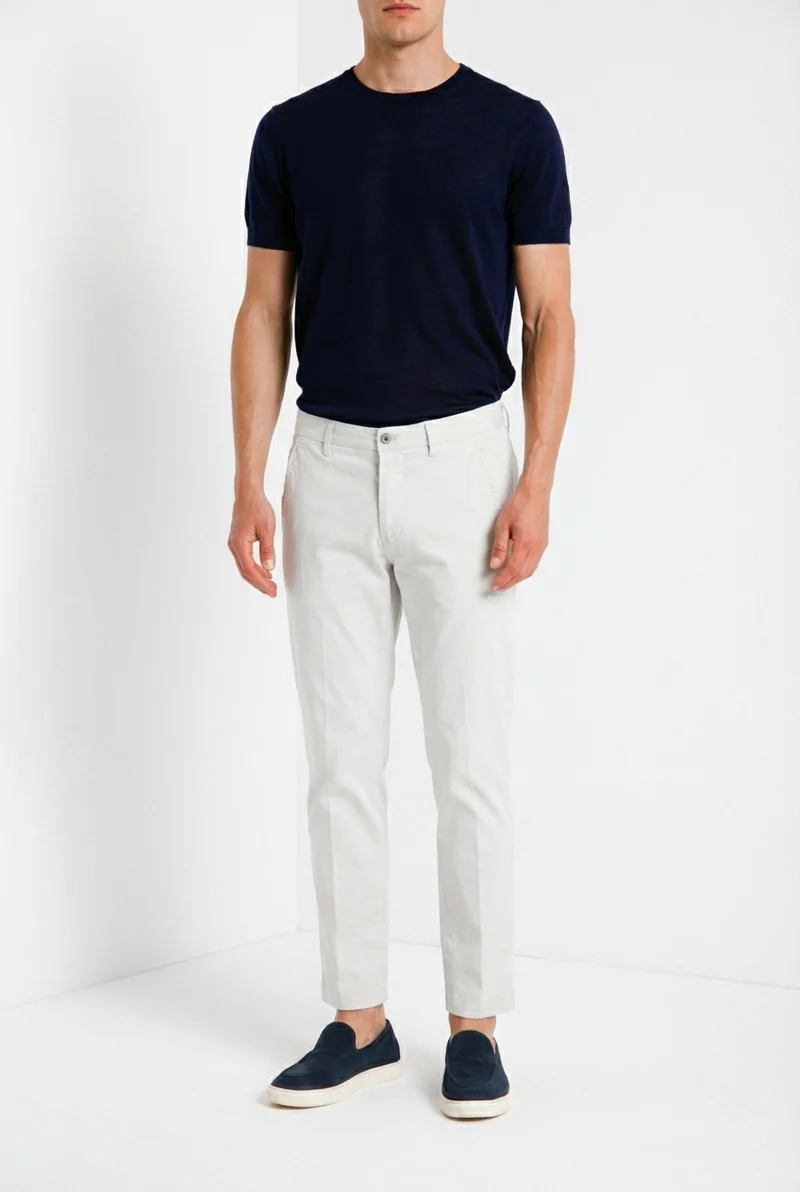 Torino Flex pantalon chino homme en gabardine stretch slim fit ①