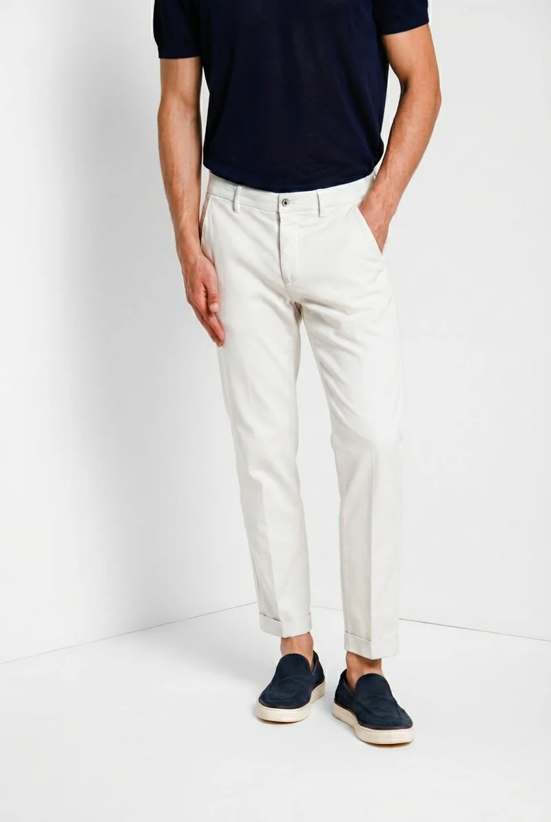 Torino Flex pantalon chino homme en gabardine stretch slim fit ①