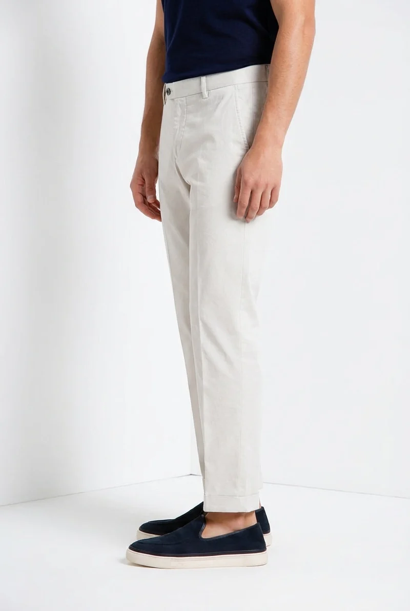 Torino Flex pantalon chino homme en gabardine stretch slim fit ①