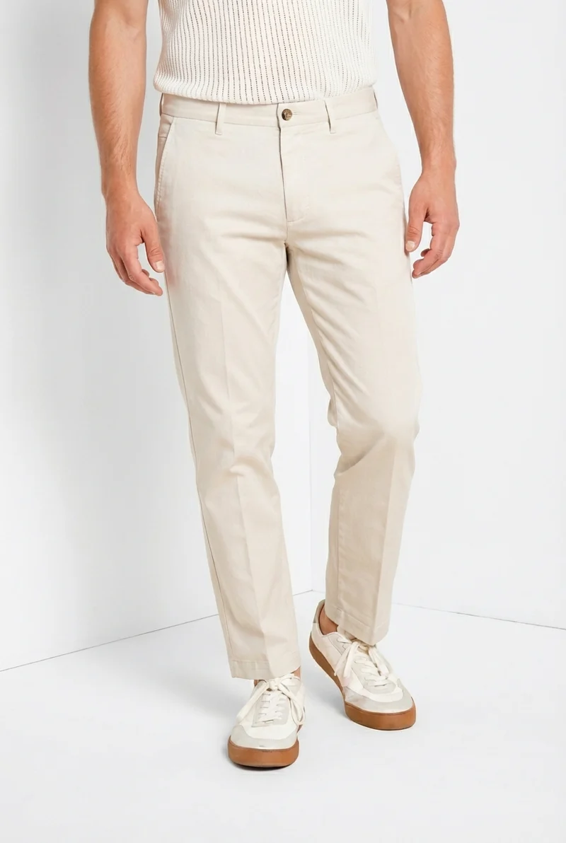 Torino Flex pantalon chino homme en gabardine stretch slim fit ①