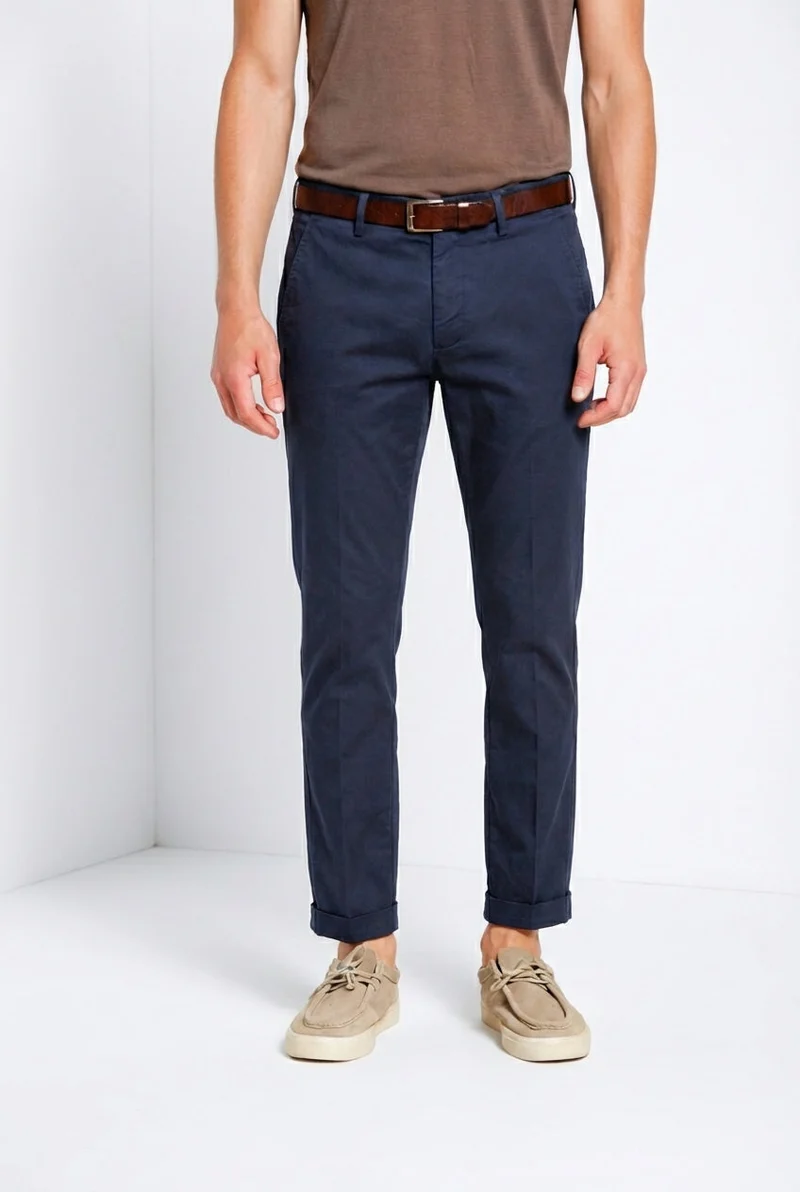 Torino Flex pantalon chino homme en gabardine stretch slim fit ①